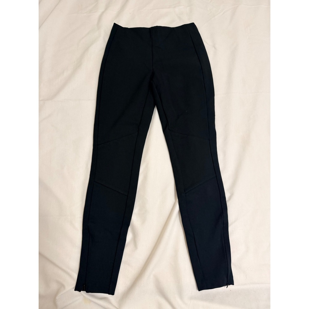 Polo Ralph Lauren Black Skinny Ankle Zip Seamed Ponte Pants Size 2